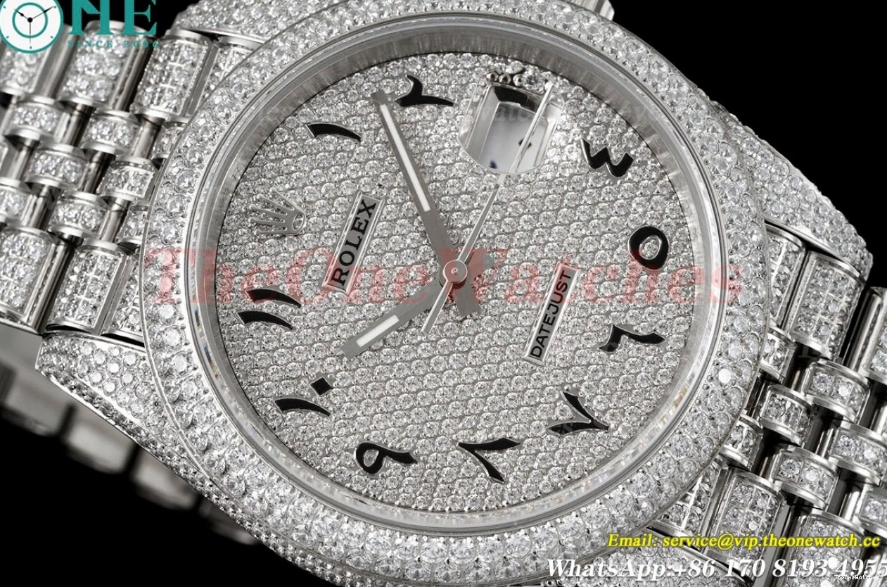 Datejust Full Dia A2824 Arabic 41mm SS Diamonds SS GMF 904L 0227